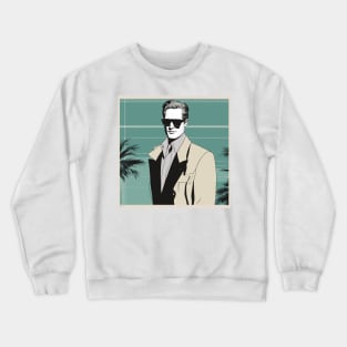 Newman's Palm Style Art Deco Sun Shades Crewneck Sweatshirt